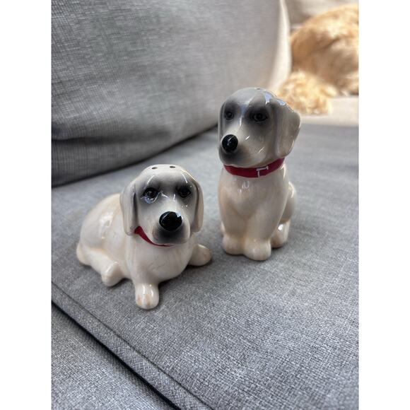 Vintage MCM ceramic puppy dog Salt And Pepper Shakers - Picture 2 of 10